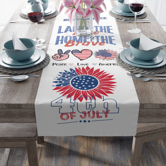 4th Of July Table Runner (Cotton, Poly)/Personalized Dinner Table Decor/Celebrating 4th Of July/Trending Now/Independence Day Party