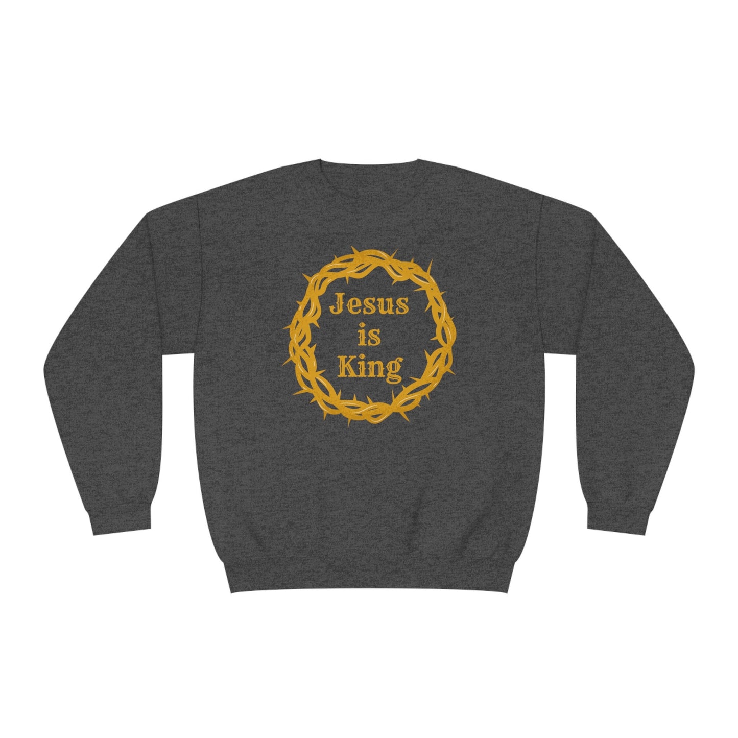 Jesus Is King Unisex NuBlend® Crewneck Sweatshirt/Jesus Personalized Shirt/Christian Gift Idea/Jesus Lord Savior/Son Of God/Custom