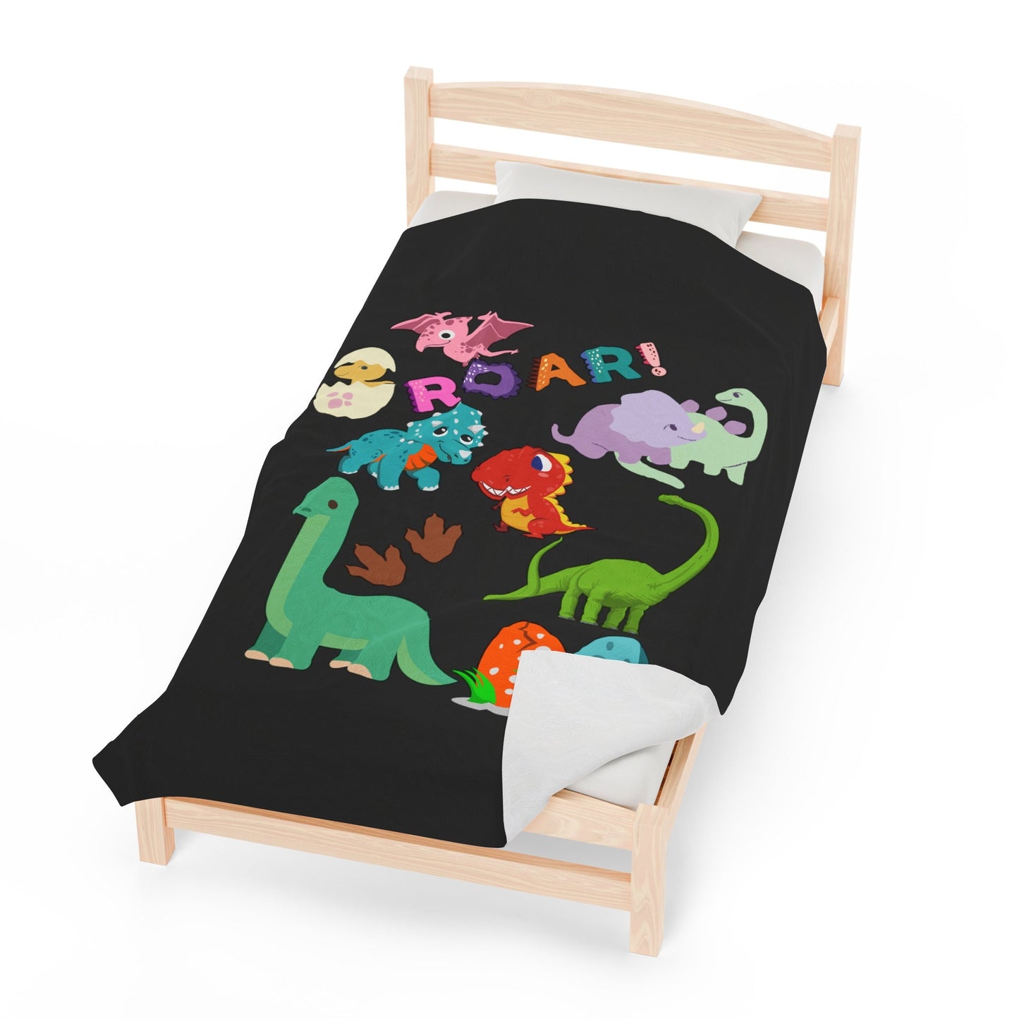 Dinosaur Customized Velveteen Plush Blanket/Dinosaur Theme Kids Bedroom Personalized Blanket/Custom Gift/Trending Now/Toddler Room