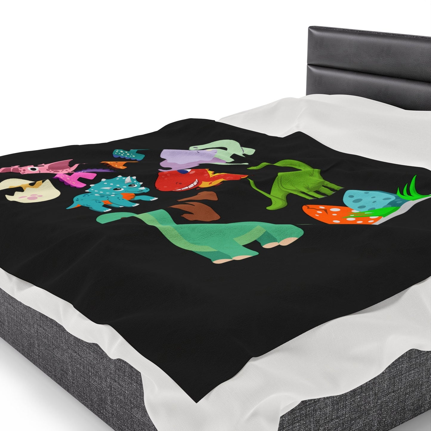 Dinosaur Customized Velveteen Plush Blanket/Dinosaur Theme Kids Bedroom Personalized Blanket/Custom Gift/Trending Now/Toddler Room