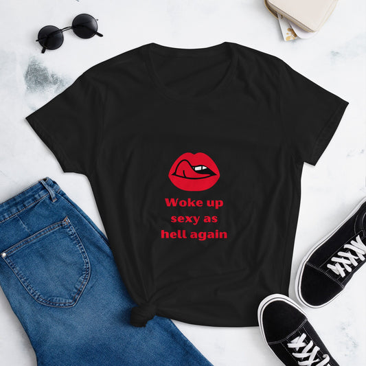 Sexy As Hell Women Personalized T-shirt/Birthday Customized Shirt/Red Lips Sexy T-shirt Gift Idea Trending Now/Bestie Gift/Sister