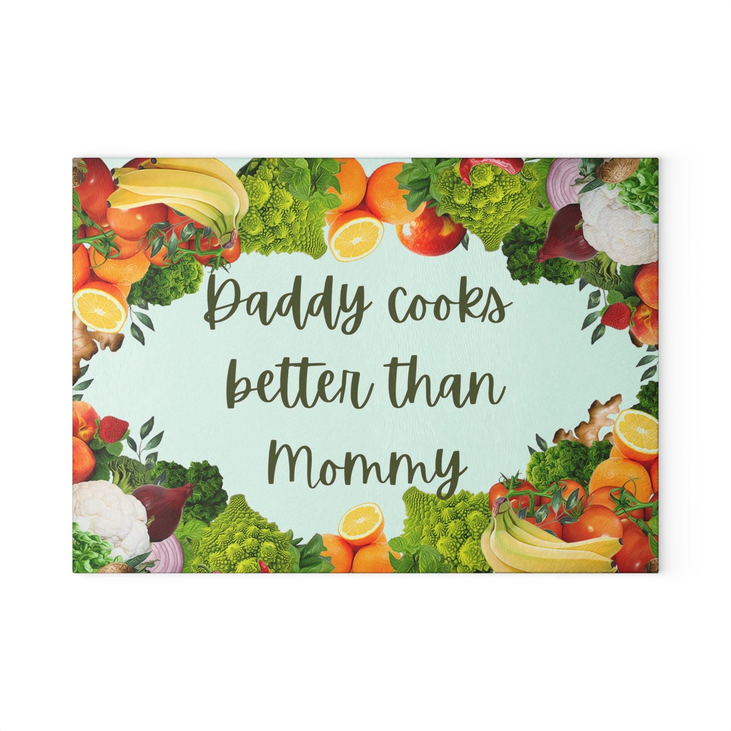 Daddy Cooks Better Than Mommy Glass Cutting Board/Father's Day Personalized Board/Birthday Gift Present For Dads/Trending Now/Decor