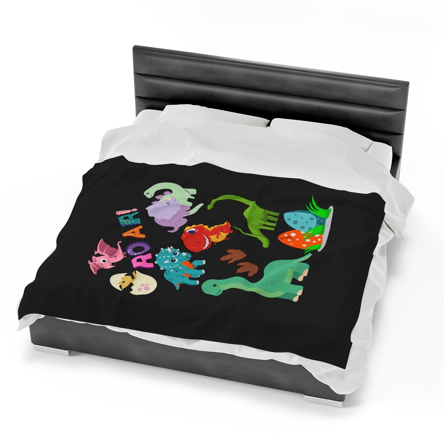 Dinosaur Customized Velveteen Plush Blanket/Dinosaur Theme Kids Bedroom Personalized Blanket/Custom Gift/Trending Now/Toddler Room