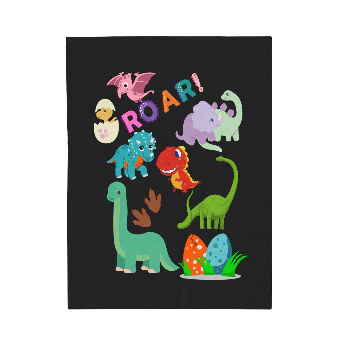 Dinosaur Customized Velveteen Plush Blanket/Dinosaur Theme Kids Bedroom Personalized Blanket/Custom Gift/Trending Now/Toddler Room