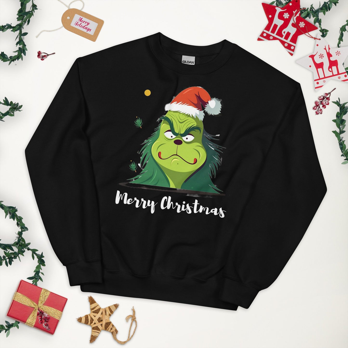 Christmas Sweatshirt/Grinch Unisex Sweatshirt/Christmas Party Outfit/Secret Santa Gift Idea/Best Friend Grinch Christmas Present