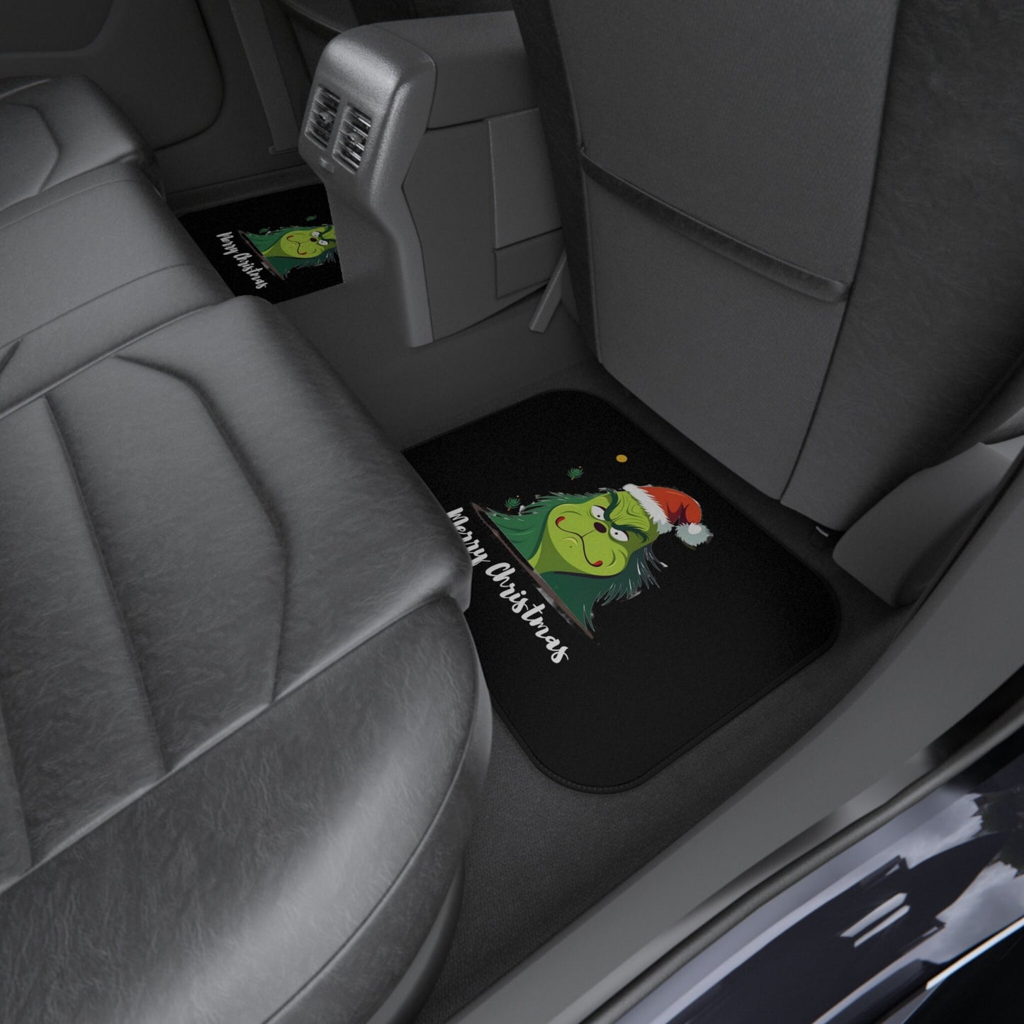 Personalized Car Mats (2x Rear)/Christmas Customized Car Mats/Grinch Holiday Car Decoration/Grinch Theme Trending Now/Secret Santa