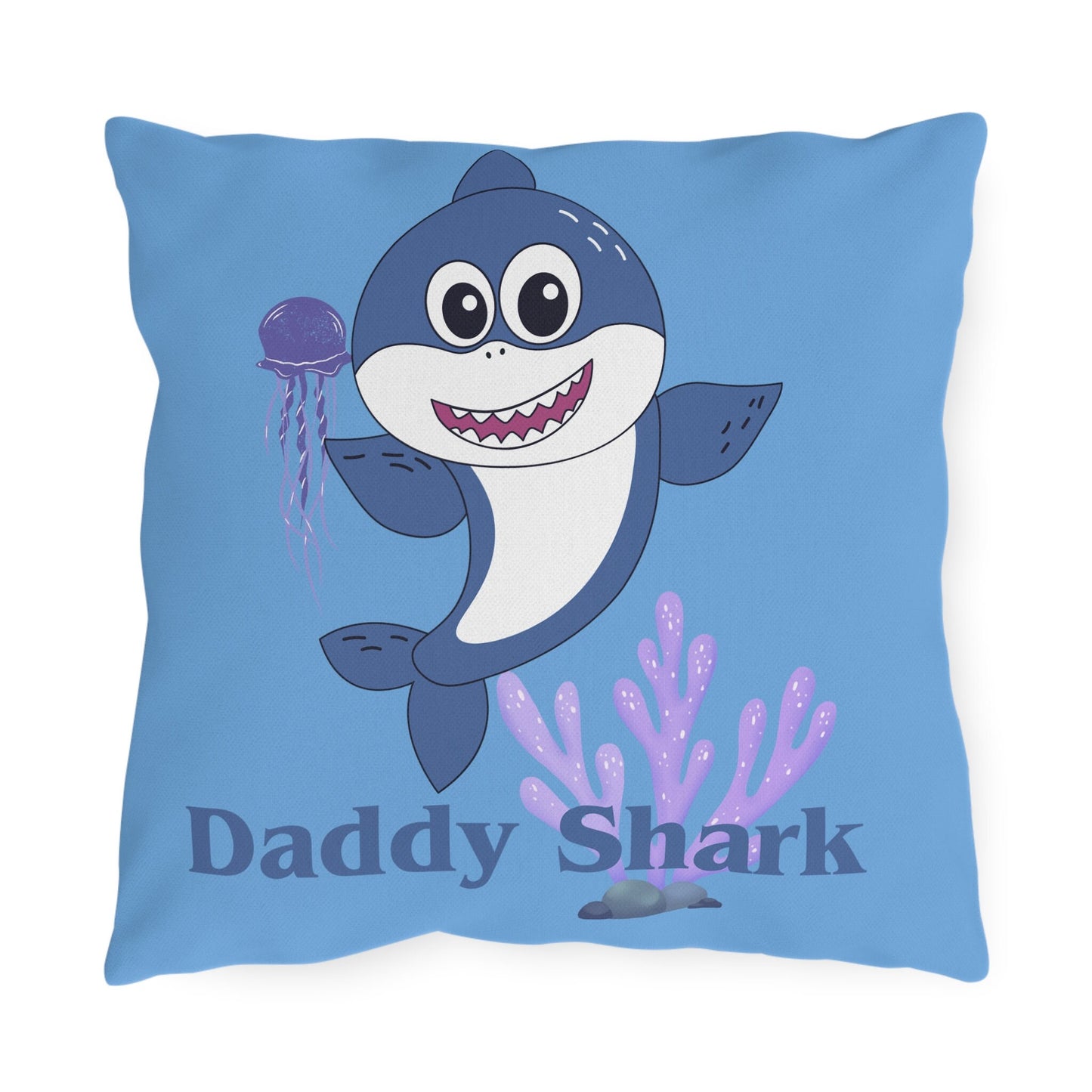 Daddy Shark Outdoor Pillow/Baby Shark Theme Christmas Present/Daddy Shark Birthday Gift Idea/Pregnancy Reveal Idea/Daddy To Be Trend