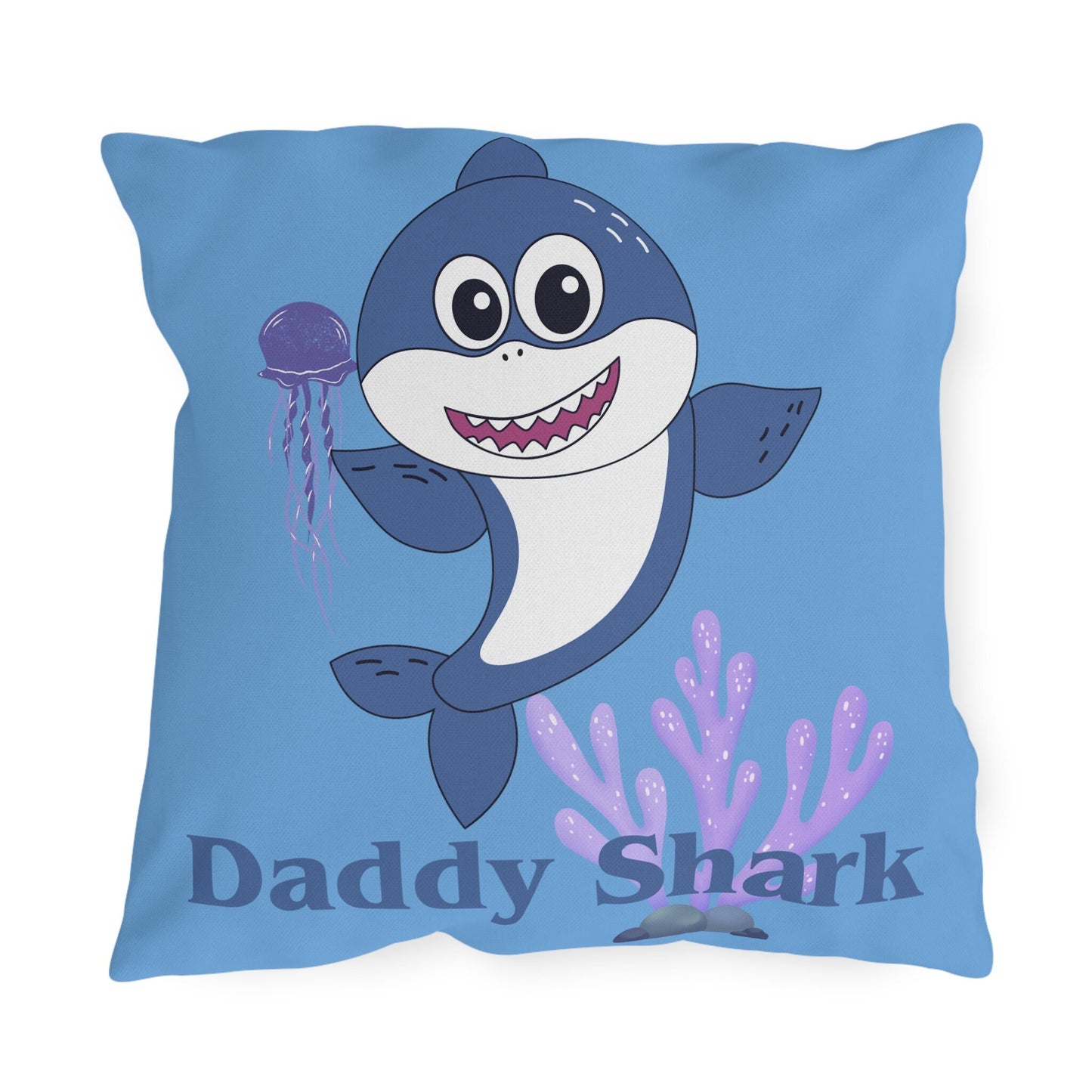 Daddy Shark Outdoor Pillow/Baby Shark Theme Christmas Present/Daddy Shark Birthday Gift Idea/Pregnancy Reveal Idea/Daddy To Be Trend