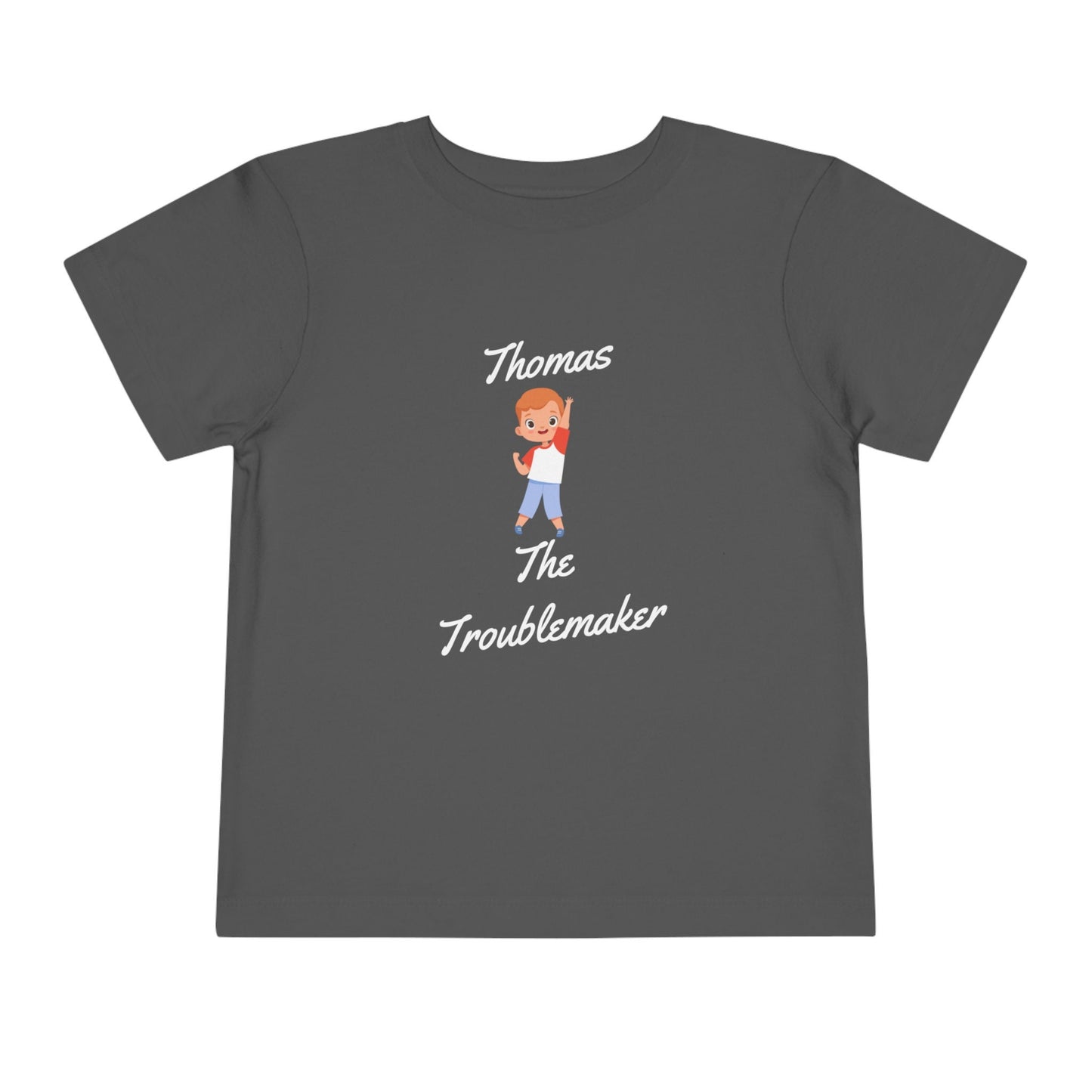 Kids Name Personalized T-shirt/Toddler Short Sleeve Tee/Troublemaker Kids T-shirt/3rd Birthday Present/4th Birthday Gift Idea Trend