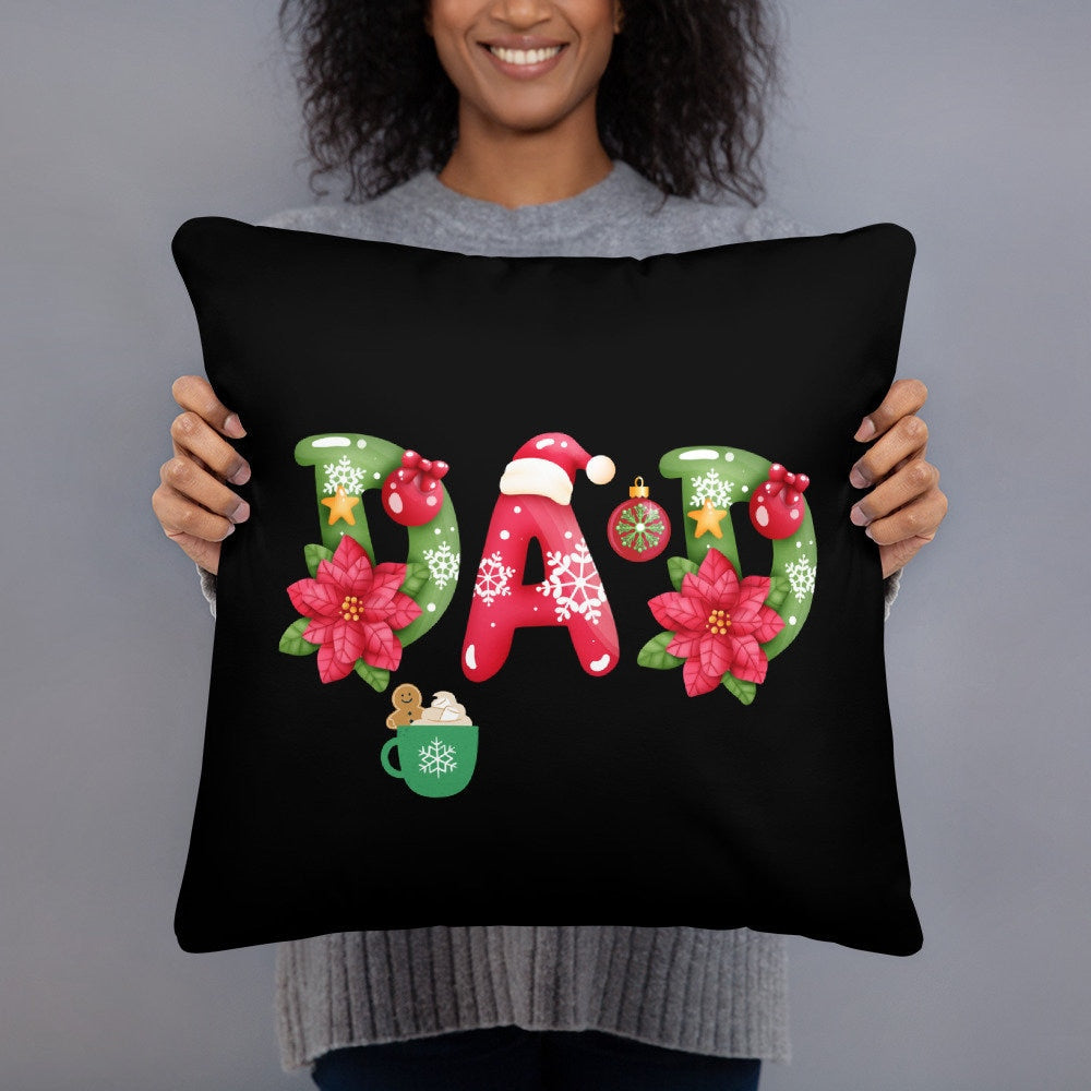 Dad Christmas Pillow/Dad Personalized Christmas Present/Gifts For Dads/Trending Now Daddy To Be Holiday Decor/Christmas Letters