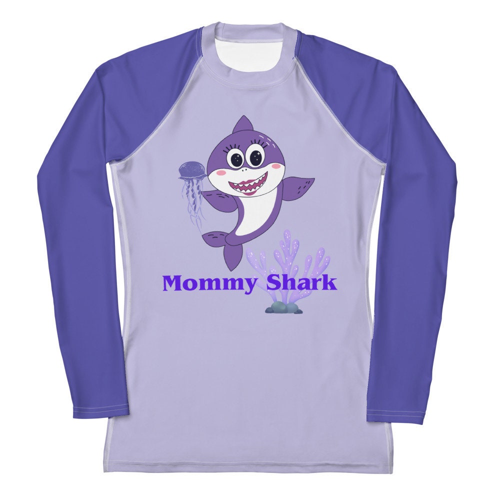 Women's Customized Rash Guard/Mommy Shark Personalized Rash Guard/New Mommy Gift Idea/Baby Shark Theme Vacation/Trending Now Family