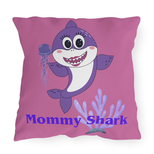 Mommy Shark Outdoor Pillow/Mommy Shark Birthday Present/Gift Ideas For Moms/Baby Shark Theme/Christmas Present/Mommy To Be Shower