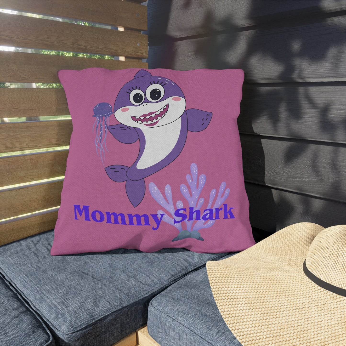 Mommy Shark Outdoor Pillow/Mommy Shark Birthday Present/Gift Ideas For Moms/Baby Shark Theme/Christmas Present/Mommy To Be Shower