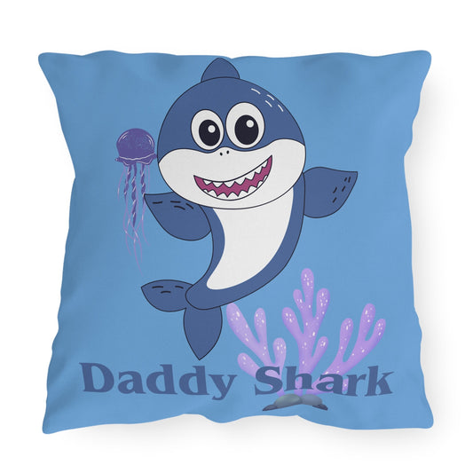 Daddy Shark Outdoor Pillow/Baby Shark Theme Christmas Present/Daddy Shark Birthday Gift Idea/Pregnancy Reveal Idea/Daddy To Be Trend