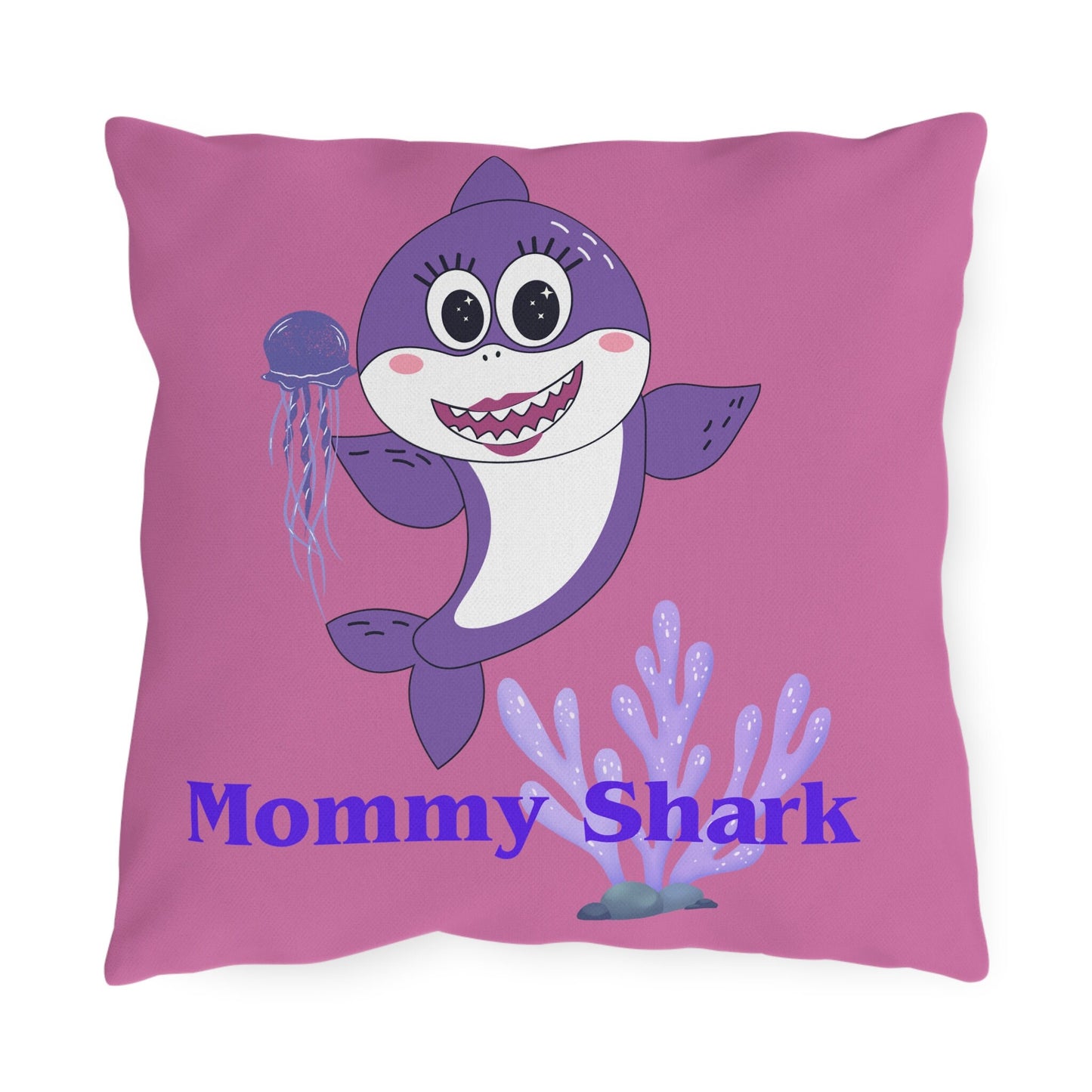 Mommy Shark Outdoor Pillow/Mommy Shark Birthday Present/Gift Ideas For Moms/Baby Shark Theme/Christmas Present/Mommy To Be Shower