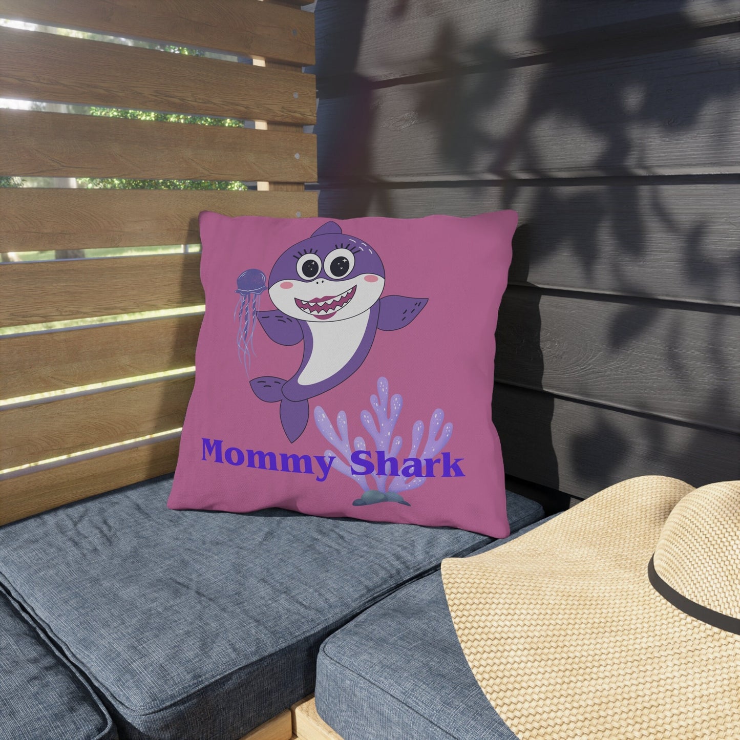 Mommy Shark Outdoor Pillow/Mommy Shark Birthday Present/Gift Ideas For Moms/Baby Shark Theme/Christmas Present/Mommy To Be Shower