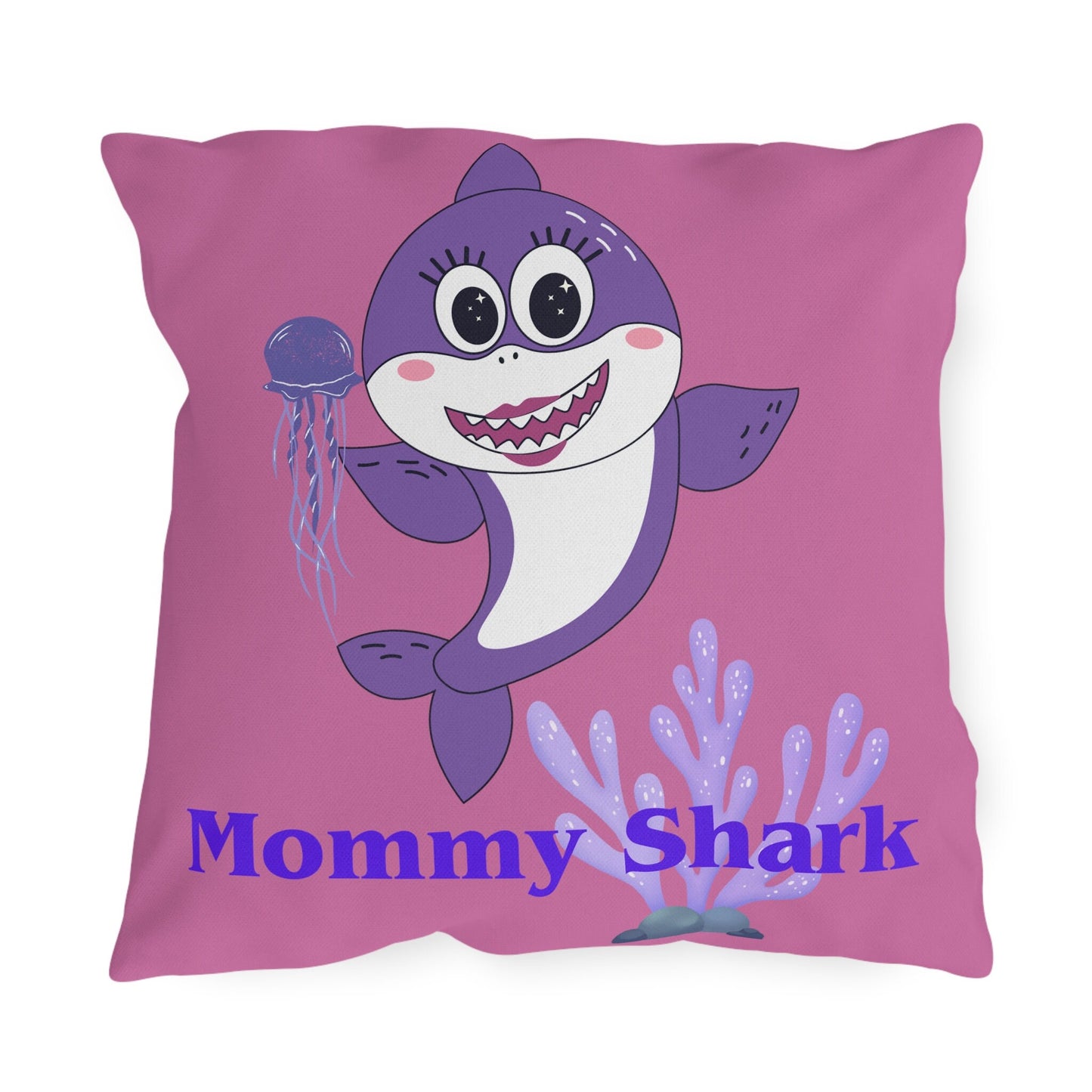 Mommy Shark Outdoor Pillow/Mommy Shark Birthday Present/Gift Ideas For Moms/Baby Shark Theme/Christmas Present/Mommy To Be Shower