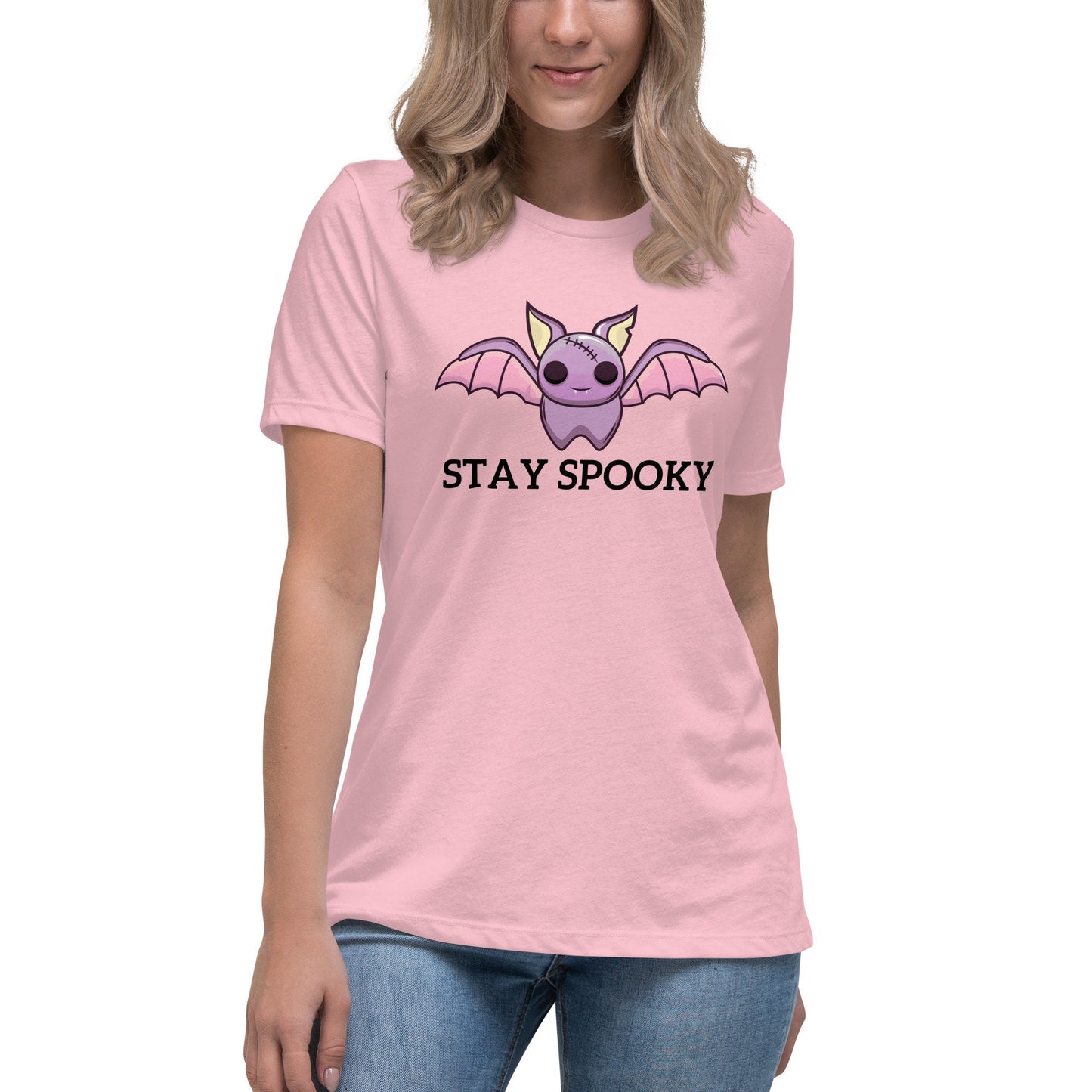 Stay Spooky Halloween T-shirt Women's/Bat Customized Shirt Halloween Party/October Outfit/Halloween Costume Work T-shirt Casual Friday