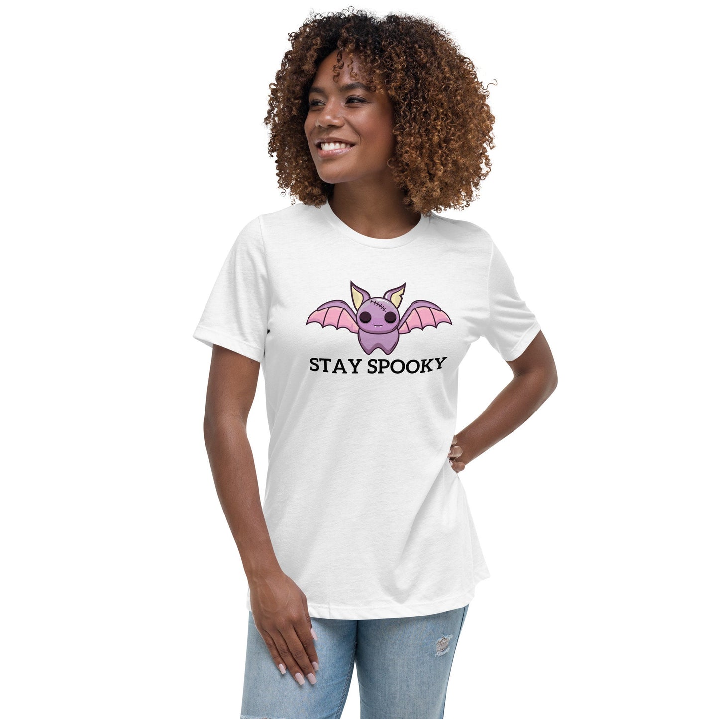 Stay Spooky Halloween T-shirt Women's/Bat Customized Shirt Halloween Party/October Outfit/Halloween Costume Work T-shirt Casual Friday