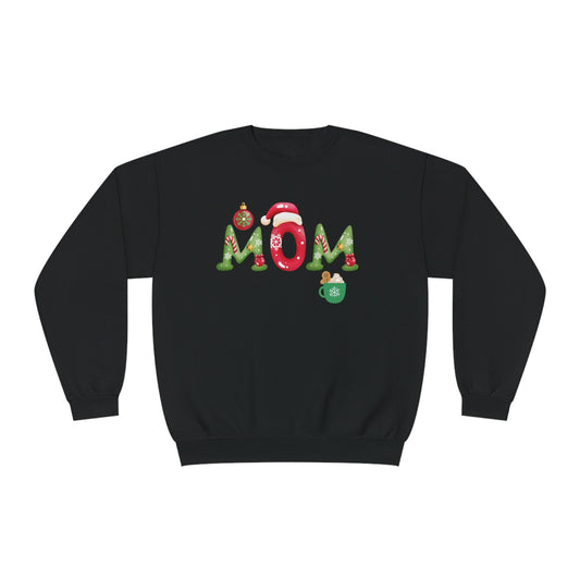 Mom Christmas Sweatshirt/Mom Customized NuBlend® Crewneck Sweatshirt/Ugly Christmas Sweater Idea/Personalized Mom Shirt Trending Now