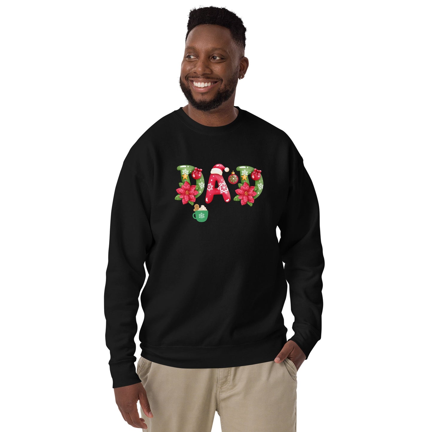 Dad Customized Christmas Sweatshirt/ Dad Personalized Premium Sweatshirt/Ugly Christmas Sweater Idea/Secret Santa/Gifts For Dads Trend