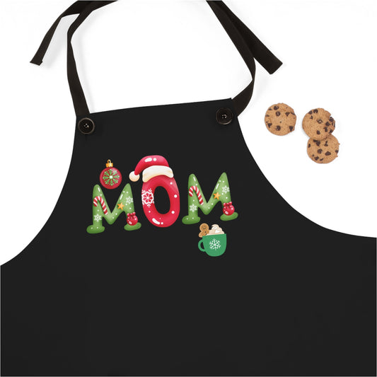 Mom Personalized Apron/Mom Customized Christmas Apron Trending Now/Birthday Gift/Secret Santa Present Idea/Mommy To Be Baby Shower